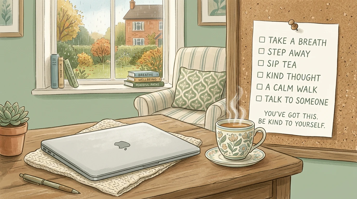A supportive checklist showing pause points before gambling decisions