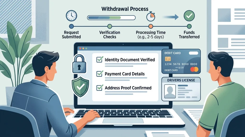 Payment and identity verification checks before sending money to a gambling website